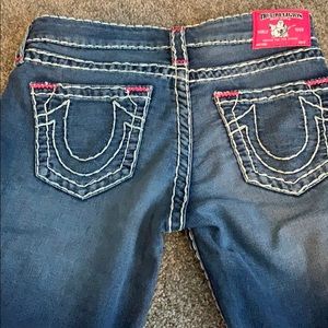 True religion 29 legging with pink trim